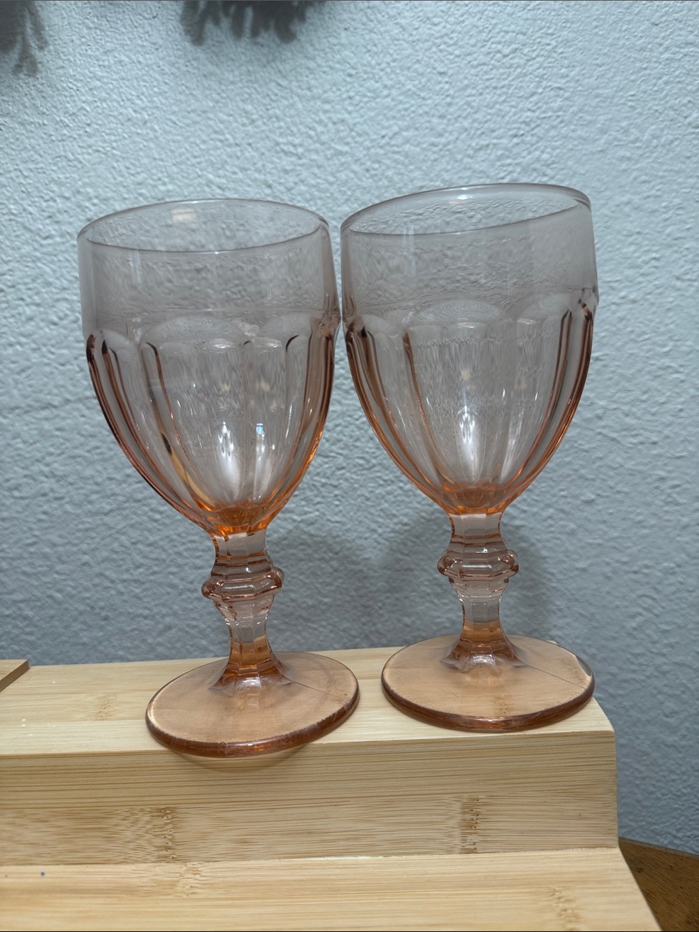 Vintage Libbey Gibraltar Pink Goblets (2)